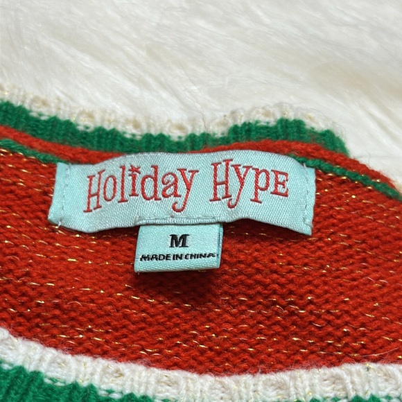 Rare Find Dancing Christmas Tree Drinking Wine Sweater Size Medium - Picture 3 of 7